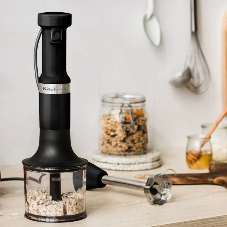 Blender ręczny KitchenAid z akcesoriami 5KHBV83EBM, czarny mat, zdjęcie 2