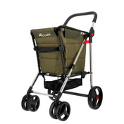 Wózek na zakupy Rolser Basket Freno Polar 4B2, khaki, 4 koła, torba 58 l