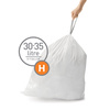Worki na śmieci Simplehuman Custom Fit kod H, 30 do 35 l, 60 szt., białe