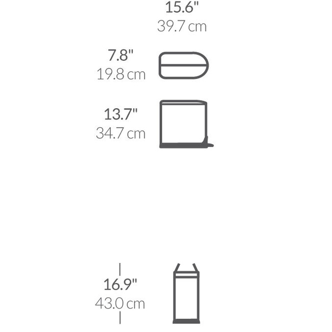 Kosz pedałowy Simplehuman Butterfly CW2042, 10 l, biały, stal