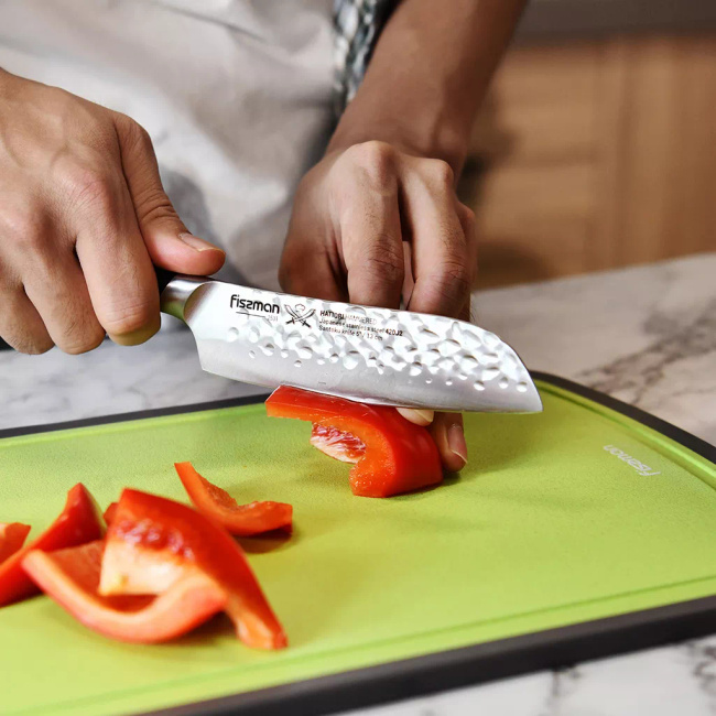 Fissman Hattori Nóż kuchenny Małe Santoku młotkowany 13 cm