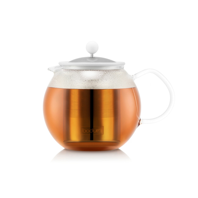 Dzbanki do herbaty tłokowe Assam 1L Pure White Bodum
