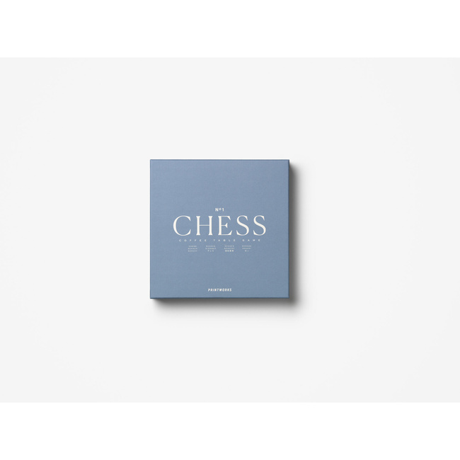 Szachy Printworks Classic Chess Dusty Blue, drewniane figury i plansza z akrylem
