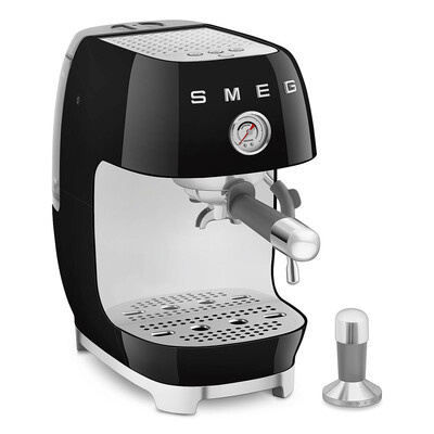 Smeg - Ekspres do kawy, kolbowy ECF03BLEU 50's Style - czarny