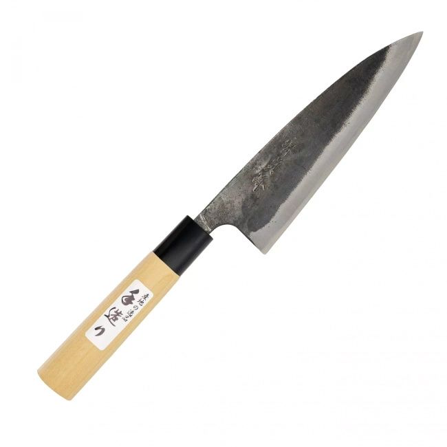 Japoński nóż santoku Funayuki Okomura Kurouchi H-807, stal węglowa, 16,5 cm