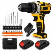 Extralink Tools | wiertarko-wkrętarka akumulatorowa | żółta + 2 akumulatory