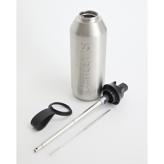 Butelka termiczna Chilly's Series 3 Flip ze słomką, 500 ml, Steel