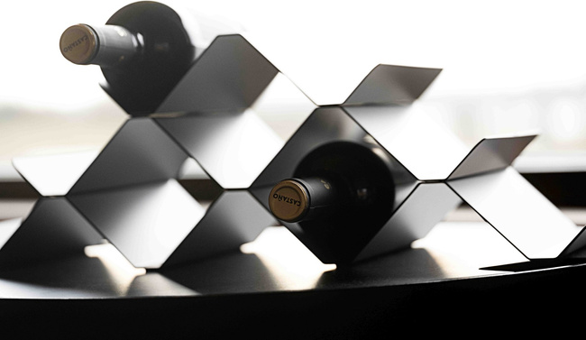 Stojak na wino Zone Denmark Rocks na 9 butelek, modułowy, szary