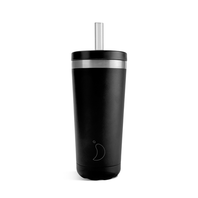 Termiczny kubek ze słomką Chilly's 500 ml czarny