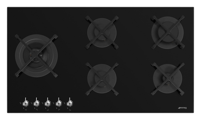 Smeg - Płyta gazowa, 90 cm, Classica, czarny Classica PV395Ln Czarny
