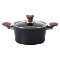 HAPPYCALL Garnek IH Woodique 20 cm / 2,5 L Czarny z powłoką tytanową