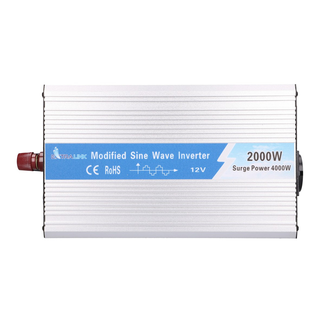 Przetwornica napięcia Extralink OPIM-2000W 12 V na 230 V, 2000 W, modyfikowany sinus