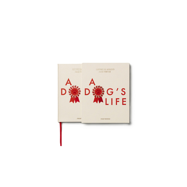 Dziennik psa Printworks A Dog's Life, pamiętnik do wypełnienia, okładka z tkaniny, 64 strony
