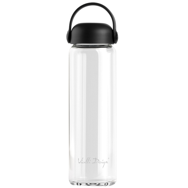 Szklana butelka na wodę Fuori 540 ml czarna 30237 - Vialli Design