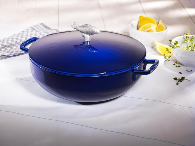 Staub Żeliwna Patelnia Do Duszenia Z Pokrywką 28 Cm, Niebieski