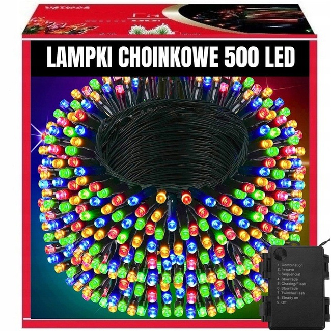 EXTRALINK Lampki choinkowe 32,7m 500 LED zimne białe wewnętrzne zewnętrzne świąteczne