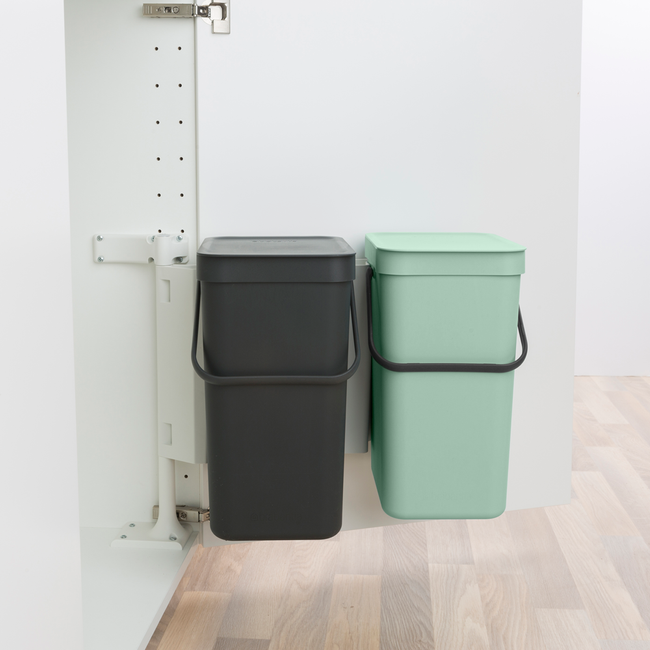 Kosz szafkowy Sort&Go 2x12l Jade Green/Grey - Brabantia