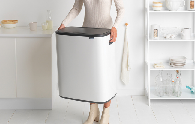 Kosz do segregacji Brabantia Bo Touch Bin 2 x 30 l, biały, 221408