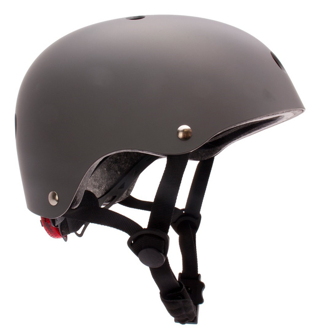 Kask rowerowy dla dzieci Tracker - Love 2 Ride, rozm. S, 50-54 cm z lampką LED i klipsem magnetycznym Graphite - Sunbaby