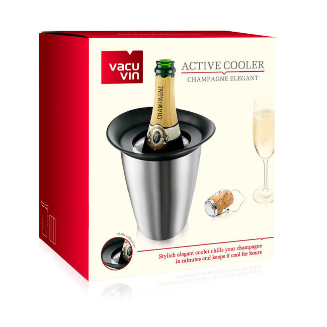 Aktywny schładzacz do szampana Elegant - stalowy - Vacu Vin