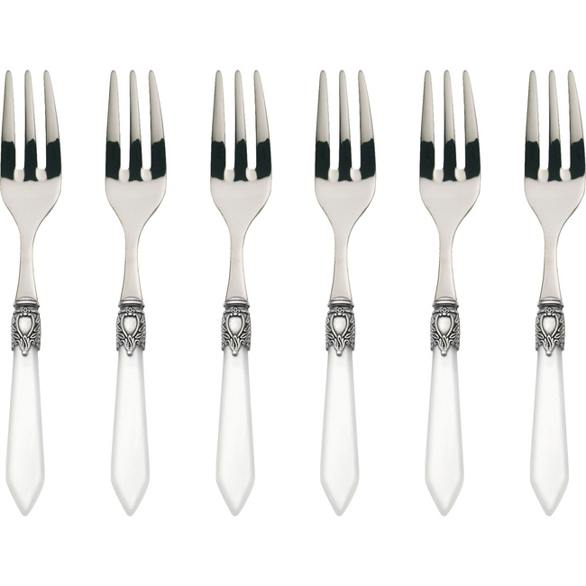 Oxford Biały Zestaw 6 Widelczyków Do Ciasta W Pudełku - Bugatti