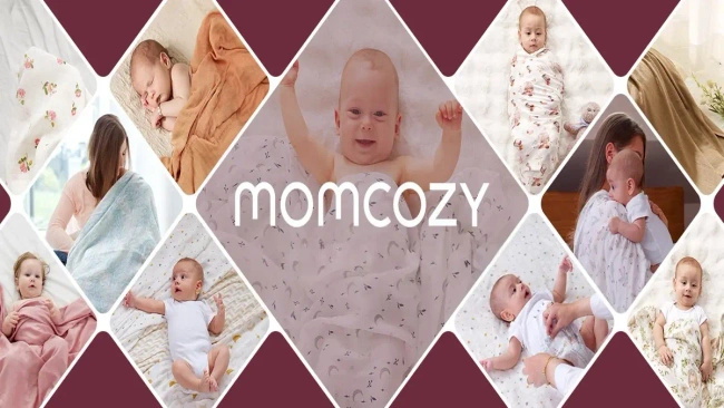 Pieluszki muślinowe Momcozy SJ007 do otulania, 120 x 120 cm, zestaw 4 sztuk