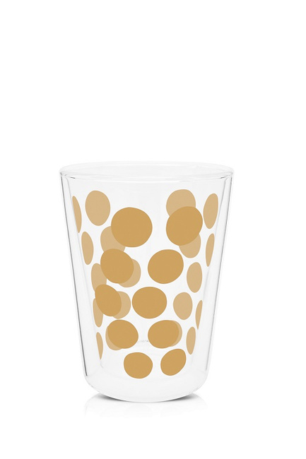 Zestaw 2 Szklanek 350ml Z Łyżeczkami, Złoty - Zak!designs