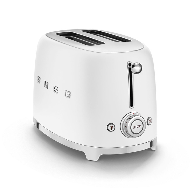 Smeg - Toster, dwie kromki, biały mat 50's style Tsf01whmeu biały (mat)