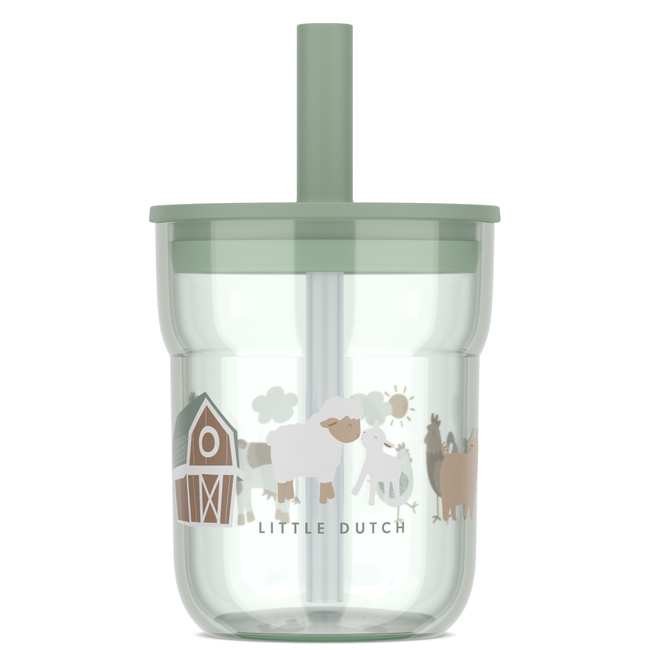 Szklanka Dziecięca Ze Słomką Mio 250Ml Little Farm - Mepal