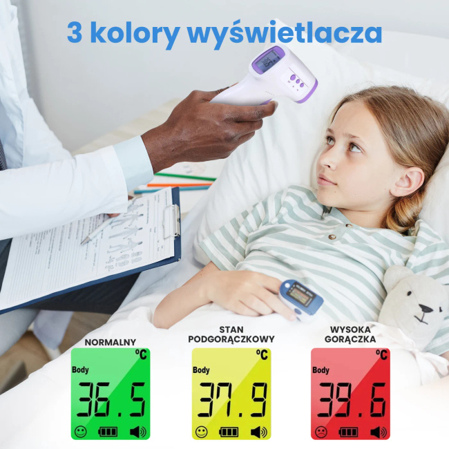 Extralink Smart Life T003 | Termometr bezdotykowy | Biały