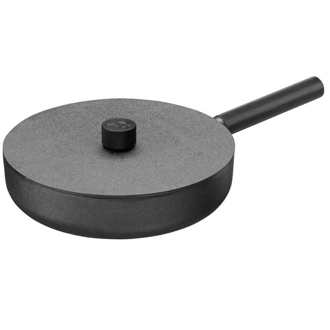Patelnia sauté żeliwna Skeppshult Noir 28 cm z żeliwną pokrywą