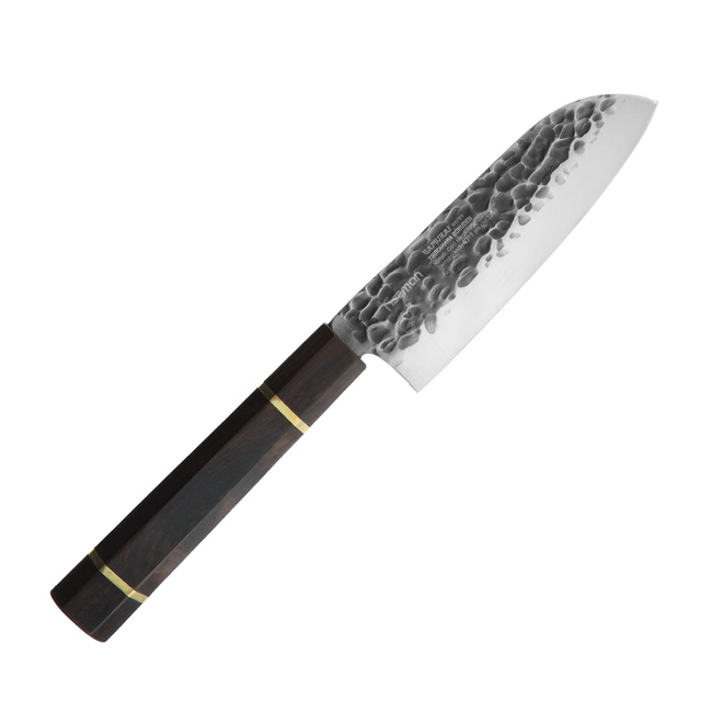 Nóż kuchenny Fissman Tsukahara Bokuden Santoku 14 cm, stal AUS-8, drewniana rękojeść