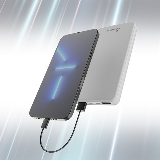 EXTRALINK Powerbank EPB-078W 10000mAh Biały USB-C szybkie ładowanie przenośny akumulator