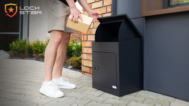 EXTRALINK LockStar Skrzynka na Paczki Stalowa 44x34x55 cm Solidna Zabezpieczająca