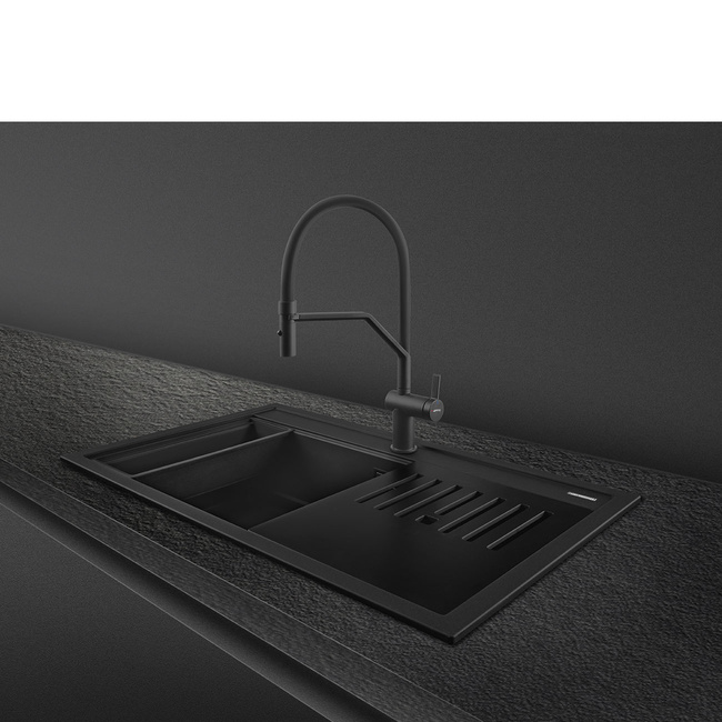 Smeg - Zlewozmywak kompozytowy QUADRA VSGX860MN Czarny