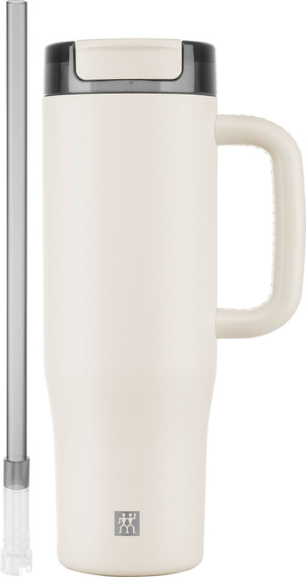 Thermo Plus Kubek termiczny ze słomką - 900 ml, kremowy - Zwilling