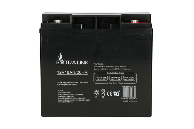 Akumulator AGM Extralink 12 V 18 Ah, bezobsługowy, VRLA