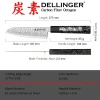 Dellinger Carbon Fiber Octagon Nóż ko-Santoku 14 cm