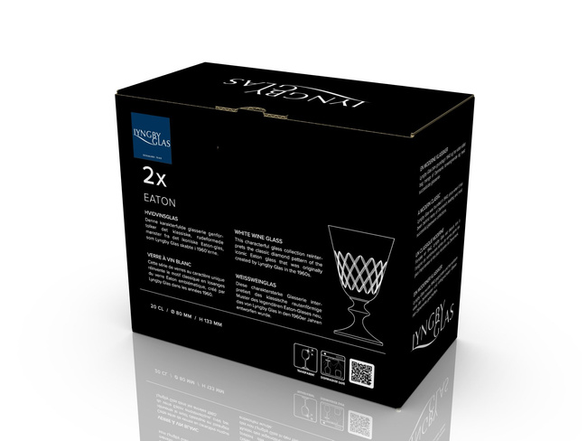 Kieliszki do białego wina ze szkła kryształowego Eaton 230 ml 2 sztuki - Lyngby glas