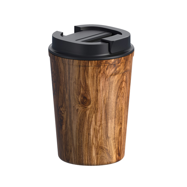 ASOBU Kubek termiczny do kawy CAFE COMPACT WOOD, 384ml