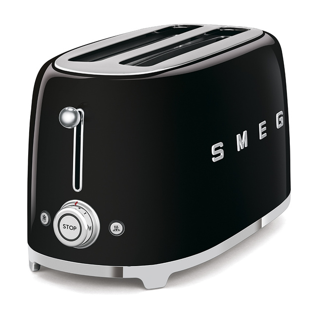 Smeg - Toster, Cztery Kromki, Czarny Tsf02bleu 50's Style