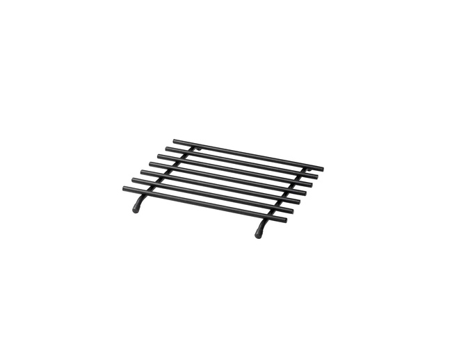 Podkładka pod gorące naczynia Funktion Black 24x24 cm metalowa matowa z nóżkami