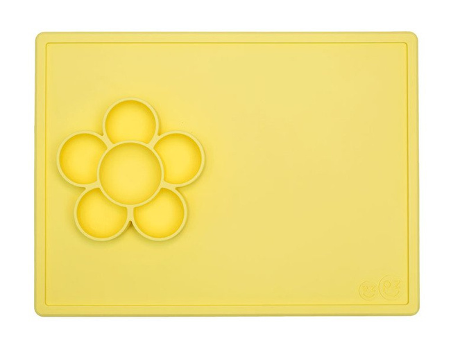 Ezpz Silikonowa mata do zabawy z pojemniczkami 2w1 Flower Play Mat żółta