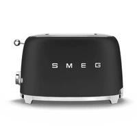 Smeg - Toster, Dwie Kromki, Czarny Mat 50's Style TSF01BLMEU Czarny (Mat)