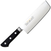 Nóż Nakiri Masahiro MV 16,5 cm do warzyw, metalowy bolster, rękojeść Black Pakkawood