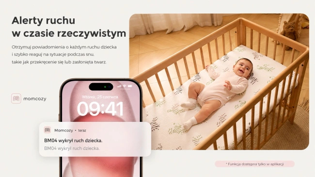 Elektroniczna niania wideo Momcozy BM04 z Wi-Fi i jednostką rodzica