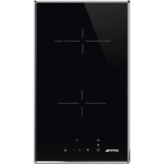 Smeg - Płyta kuchenna Universal Se232Tx1 Czarne szkło (stalowa ramka).