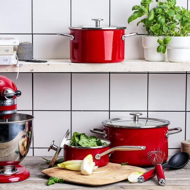 Zestaw Garnków Emaliowanych z Akcesoriami - 8 Elementów - Kitchenaid