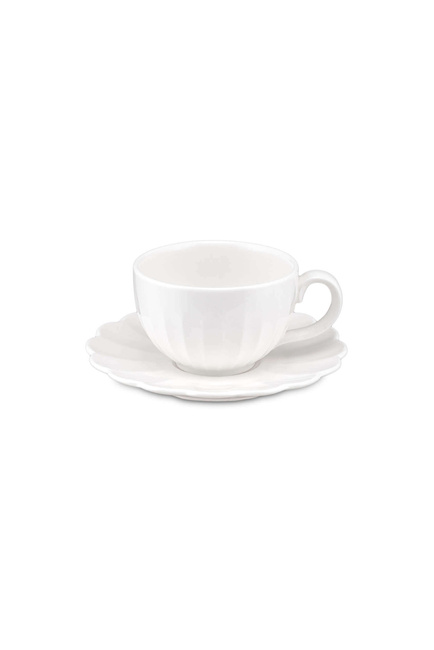 Bellavista Filiżanka do kawy ze spodkiem 90 ml biała - La Porcellana Bianca