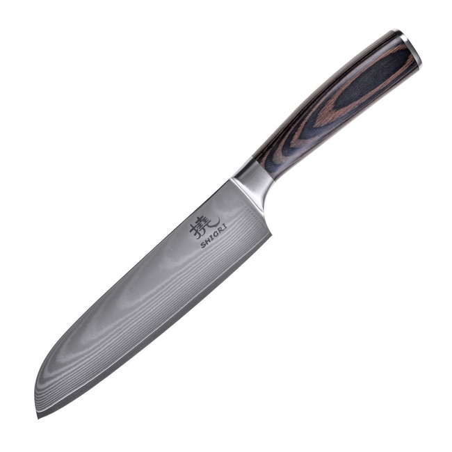 Shiori - 3-Set Chairo Shōto + Santoku + Sifu - zestaw trzech noży ze stali Damasceńskiej